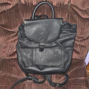 Black Leather Backpack